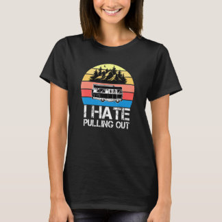 Camiseta Acampamento Odeio Tirar Trailer de Viagem Camper A