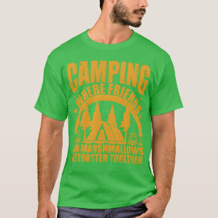 Camiseta Acampamento onde amigos e marshmallow ganham prese