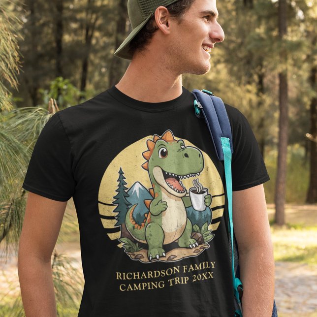 Camiseta Acampamento Personalizado de Campanha do Dinossaur (Criador carregado)
