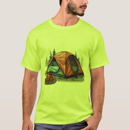 Camiseta Acampamento por tenda em verde