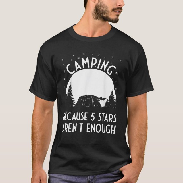 Camiseta Acampamento porque 5 estrelas não são suficientes  (Frente)