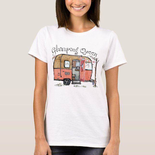Camiseta Acampamento Rainha Funny Vintage (Frente)
