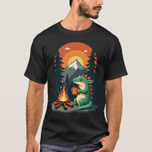 Camiseta Acampamento Retro Axolote Vida Selvagem Vontade de