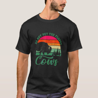 Camiseta Acampamento Retro Bisonte Não Acaricie As Vacas Fo