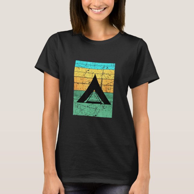 Camiseta Acampamento Retro De Tent De Camper (Frente)