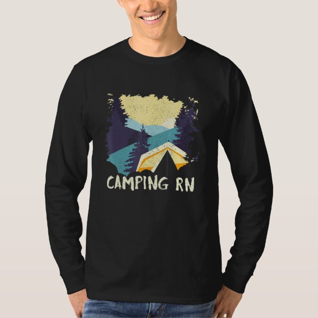 Camiseta Acampamento Rn Camping Forest Camper Woods Férias  (Frente)
