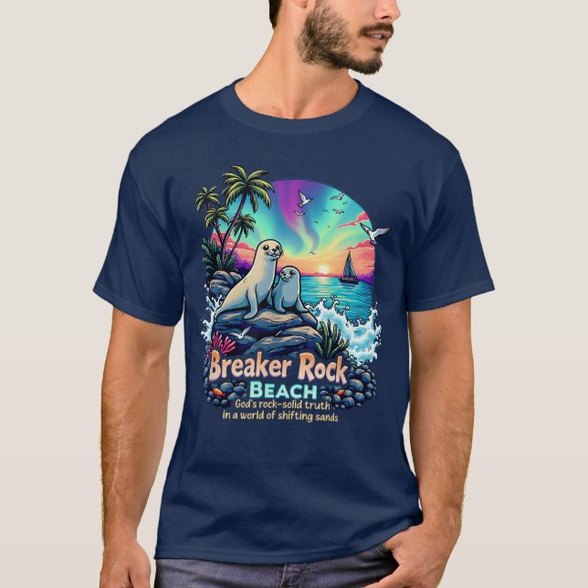 Camiseta Acampamento Rock Sólido Da Praia Dos Deuses Retro  (Frente)