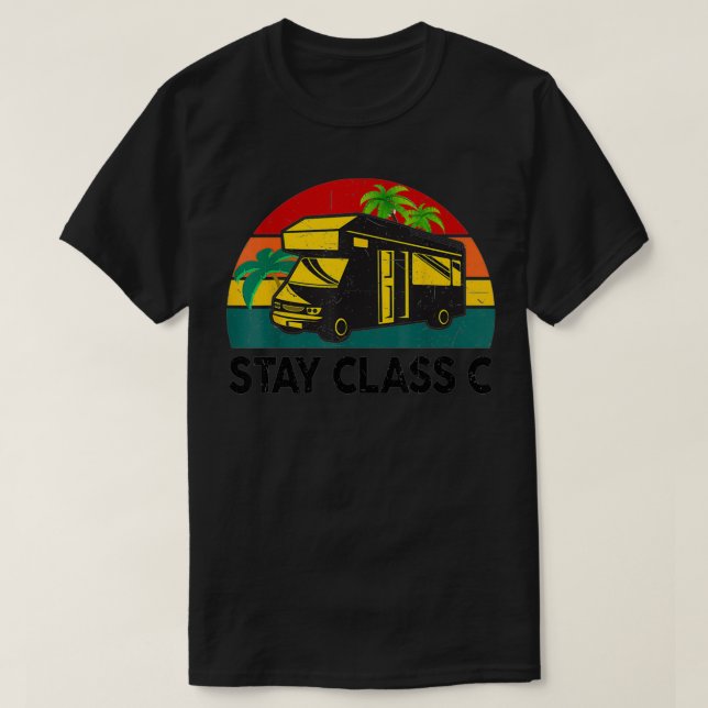 Camiseta Acampamento RV Engraçado Classe C Camper Motorhome (Frente do Design)