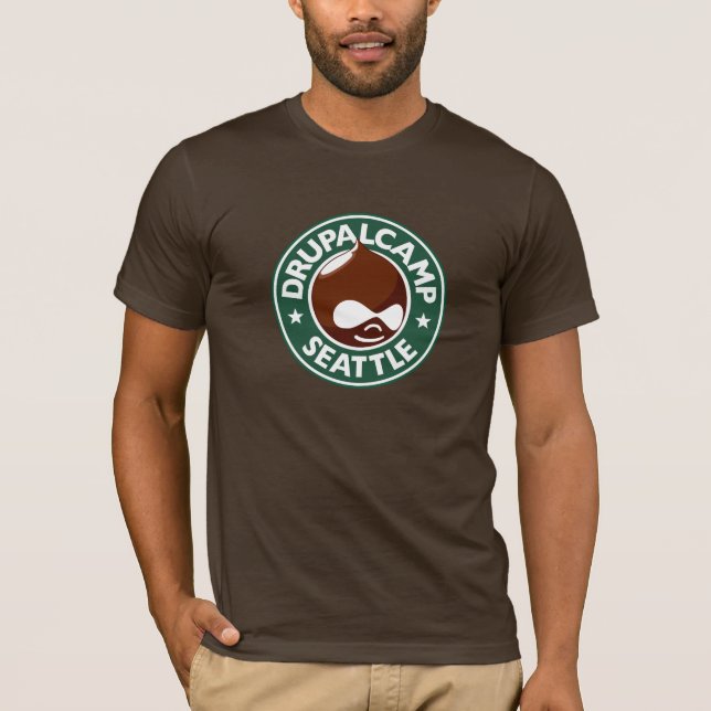 Camiseta Acampamento Seattle de Drupal - Brown escuro (Frente)