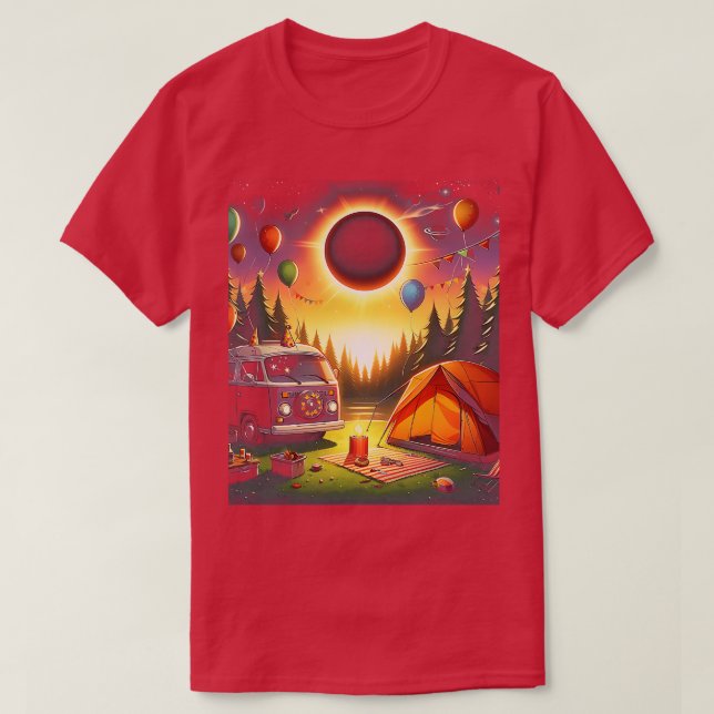 Camiseta Acampamento Solar Eclipse Meu Primeiro Eclipse Sol (Frente do Design)