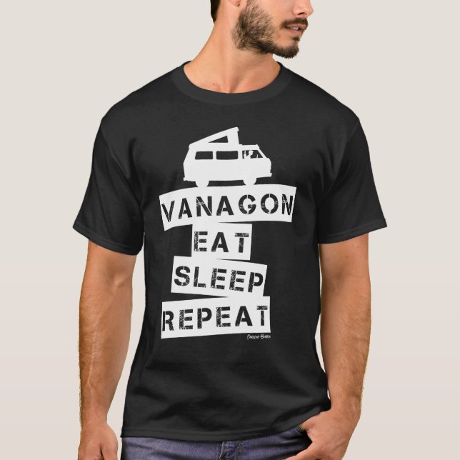 Camiseta Acampamento T3 do Vanagon Camper  (Frente)