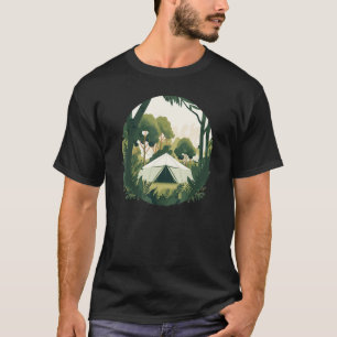 Camiseta Acampamento Tente Em Florestas Ao Ar Exterior