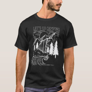 Camiseta Acampamento Vamos Acampar Verão Caminhada Montan