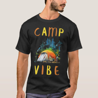 Camiseta Acampamento Vibe Amantes de acampamento retrô