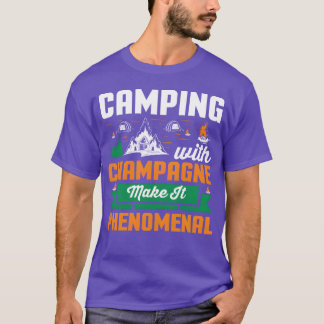 Camiseta acampando com champanhe torna fenomenal garota