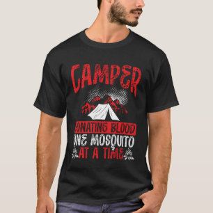 Camiseta Acampante Doando Sangue Um Mosquito de Cada Vez Ca