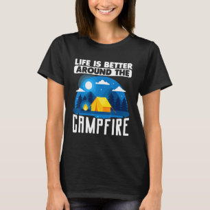 Camiseta Acampar A Vida De Tent Ao Exterior É Melhor Em Tor