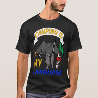 Camiseta acampar é a minha língua de amor