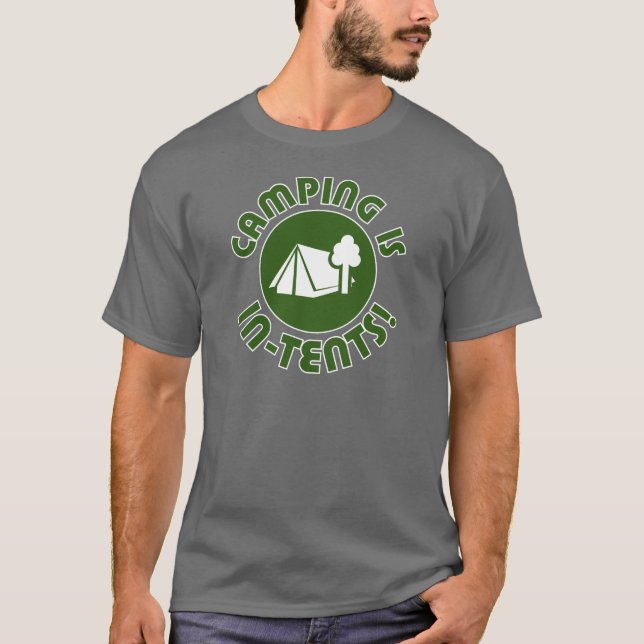 Camiseta acampar é intenções (Frente)