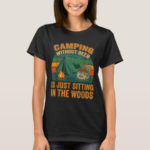 Camiseta Acampar sem cerveja é sentar-se na floresta engraç