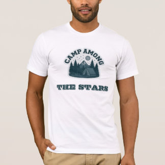 Camiseta Acampe Entre as Estrelas Vintage Acampamento ao Ar