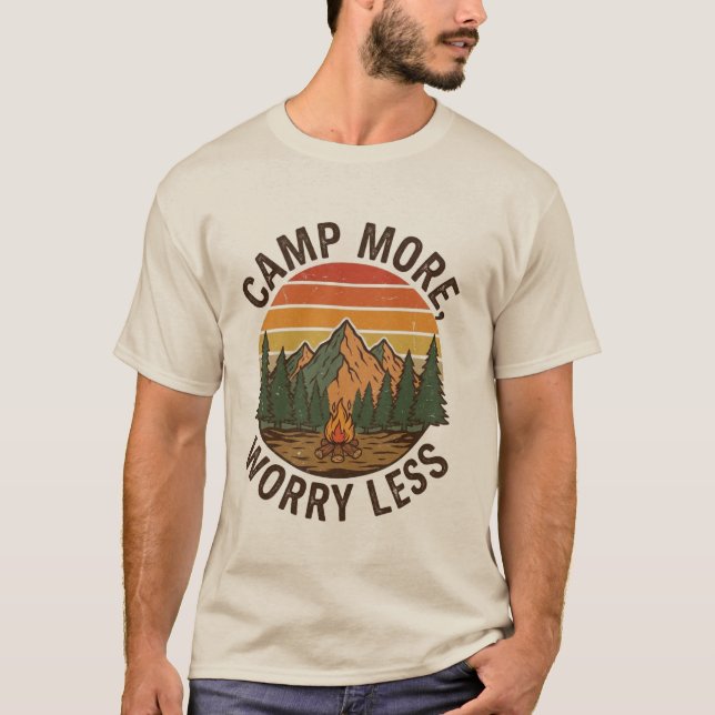 Camiseta Acampe Mais, Preocupe-se Menos (Frente)
