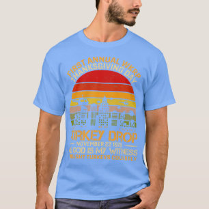 Camiseta Ação de Graças 1rua anual WKRP Turquia Cai