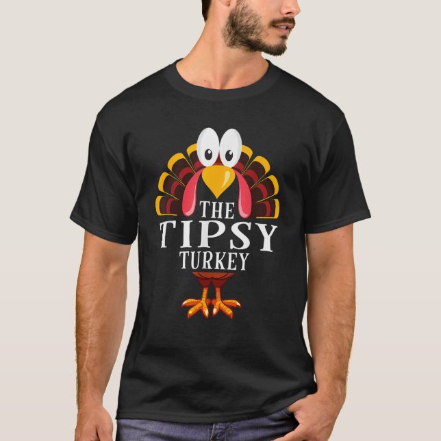 Camiseta Ação De Graças A Combinação Tipsy Turquia (Frente)