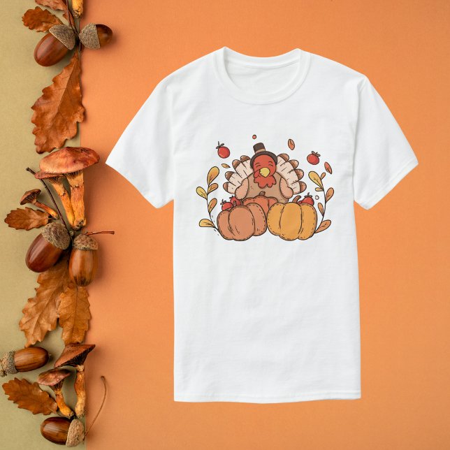 Camiseta Ação de Graças à Turquia com Pumpkins (Criador carregado)