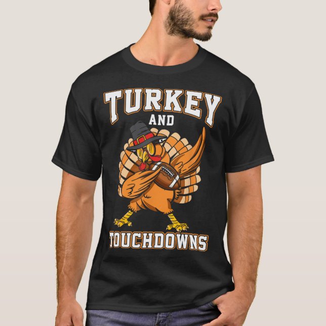 Camiseta Ação De Graças À Turquia E Aos Touchdowns De Futeb (Frente)