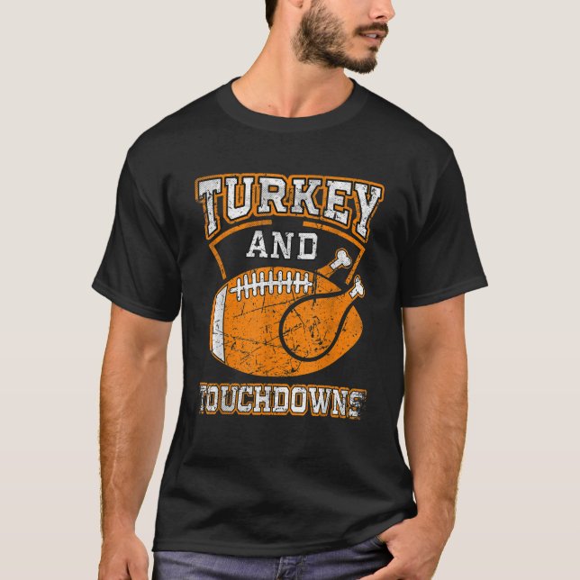 Camiseta Ação De Graças À Turquia E Aos Touchdowns De Futeb (Frente)