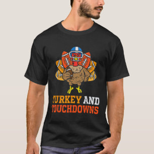 Camiseta Ação De Graças À Turquia E Touchdowns Do Pegá Amer