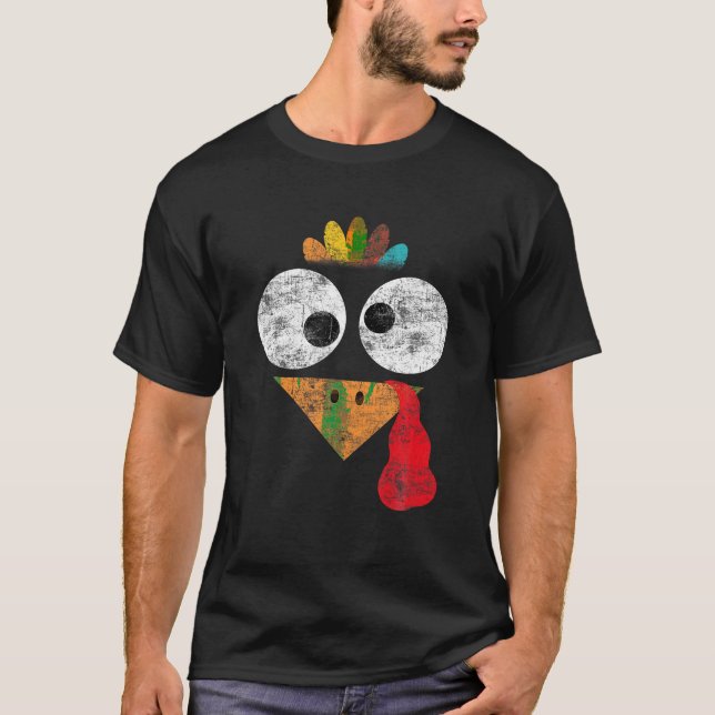 Camiseta Ação de Graças A Turquia Enfrenta Correspondência  (Frente)