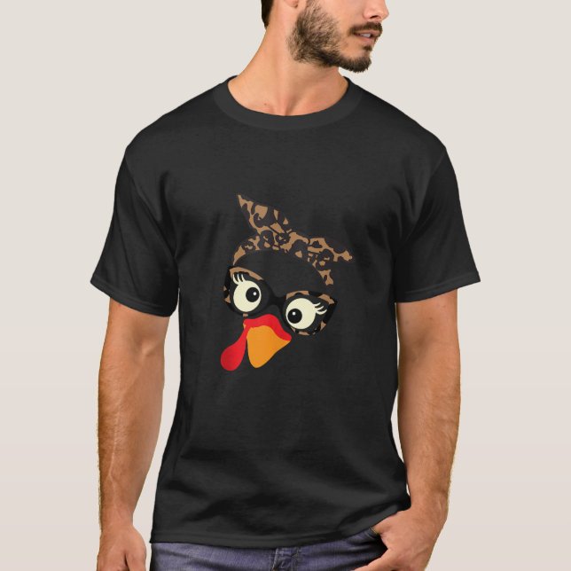 Camiseta Ação de Graças à Turquia Enfrentando Óculos de Imp (Frente)
