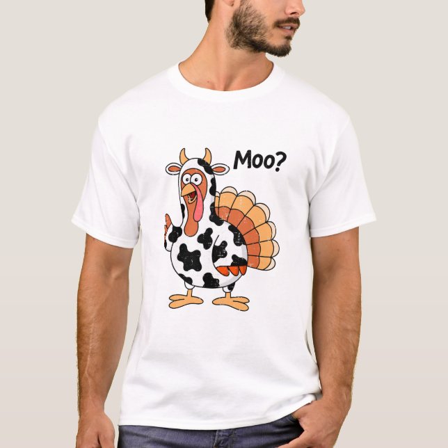 Camiseta Ação de Graças à Turquia Moo (Frente)