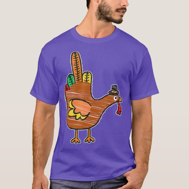Camiseta Ação de Graças à Turquia Pássaro no Meio (Frente)