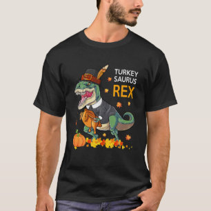 Camiseta Ação de Graças à Turquia Saurus T Rex Pilgrim