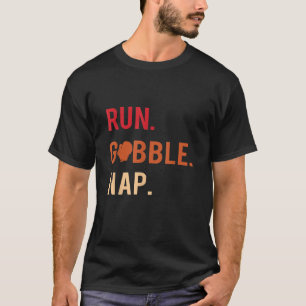 Camiseta Ação de Graças à Turquia trot Run gobble nap 5k fa