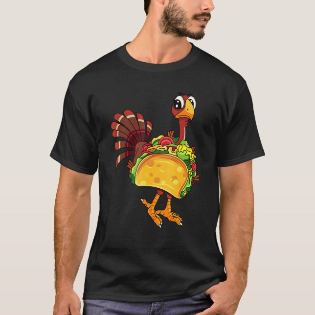 Camiseta Ação de Graças A Turquia Veste como Taco Ação de G (Frente)