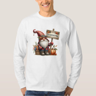 Camiseta Ação de Graças Abóbora Rústica Aquarela Outono
