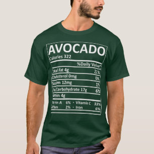 Camiseta Ação de Graças Avocado Fatos Nutricionais L