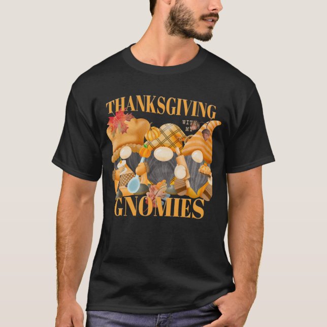 Camiseta Ação de Graças Com Os Meus Gnomos De Outono (Frente)