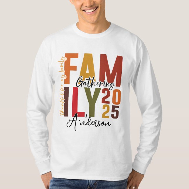 Camiseta Ação de Graças da Família 2025 | Turquia e queda (Frente)