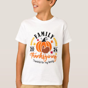Camiseta Ação De Graças Da Família Pela Minha Família Turqu