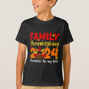 Camiseta Ação De Graças Da Família Turca 2024 Agradecido Pe