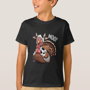 Camiseta Ação de Graças da Turquia Moo Engraçado