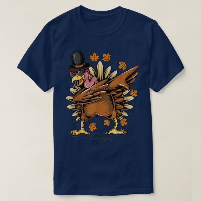 Camiseta Ação de Graças Dabbing Dab Dance Turquia (Frente do Design)