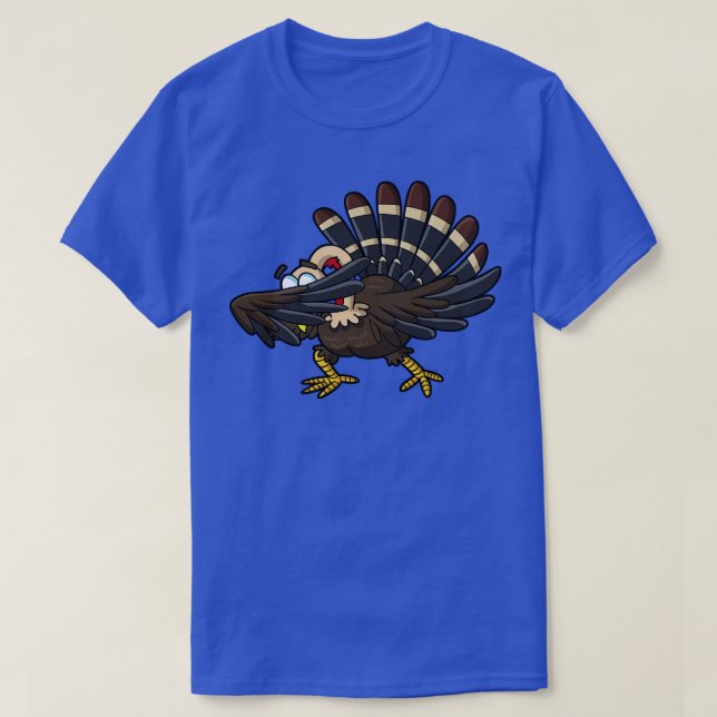 Camiseta Ação de Graças Dabbing Turkey Dab Humor Dance (Frente do Design)