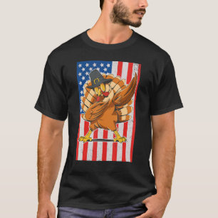 Camiseta Ação de Graças Dabbing Turkey Kids and Adultos Ame