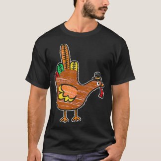 Camiseta Ação de Graças de Dedo Médio
